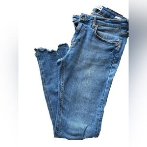 Zara Distressed Raw Hem Jeans